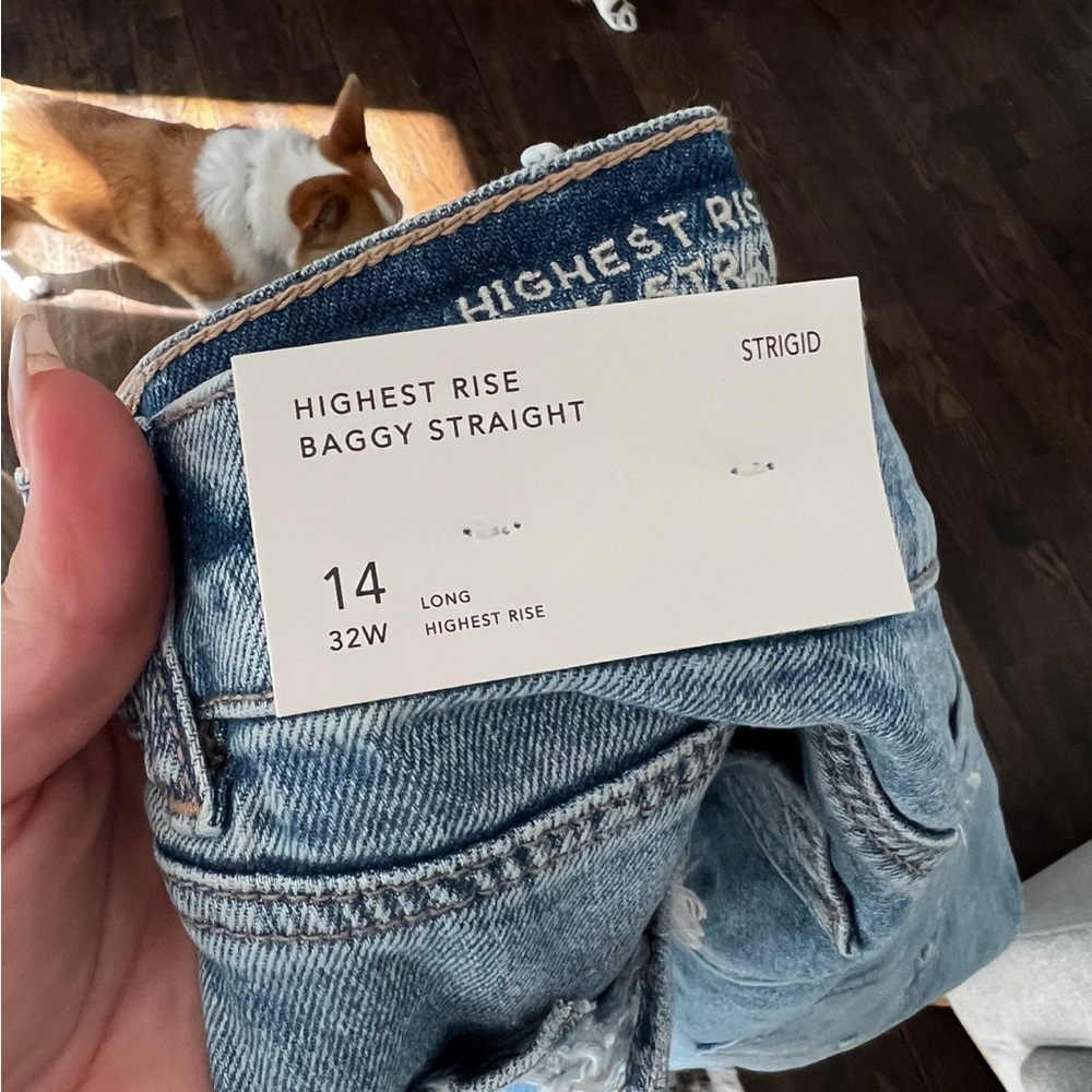 american eagle strigid ripped highest waist baggy straight jeans - Picture 12 of 12